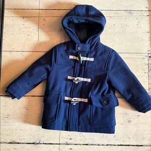 Navy Felt Toggle Coat